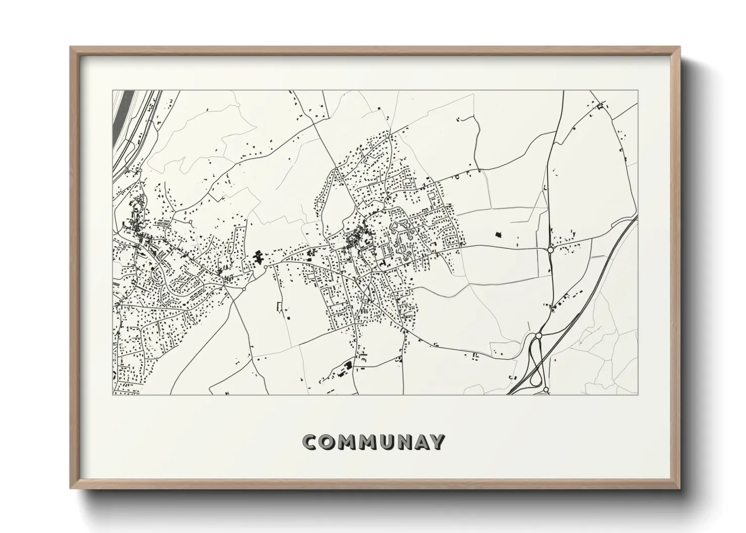 Une affiche de carte sur Communay