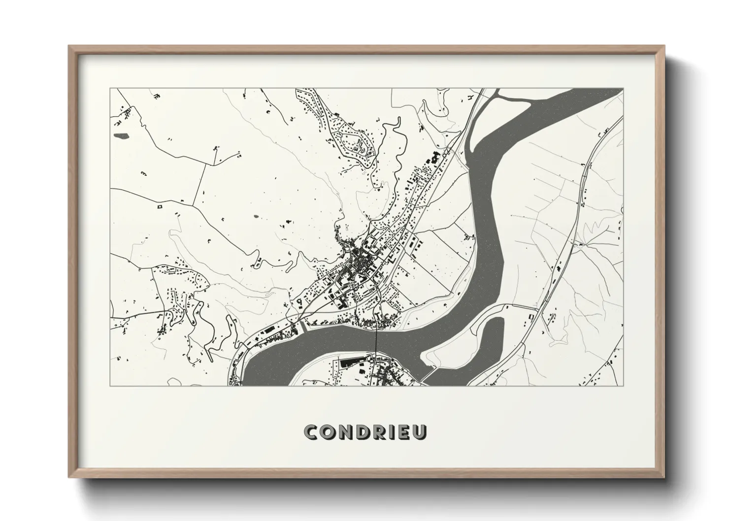 Une affiche de carte sur Condrieu