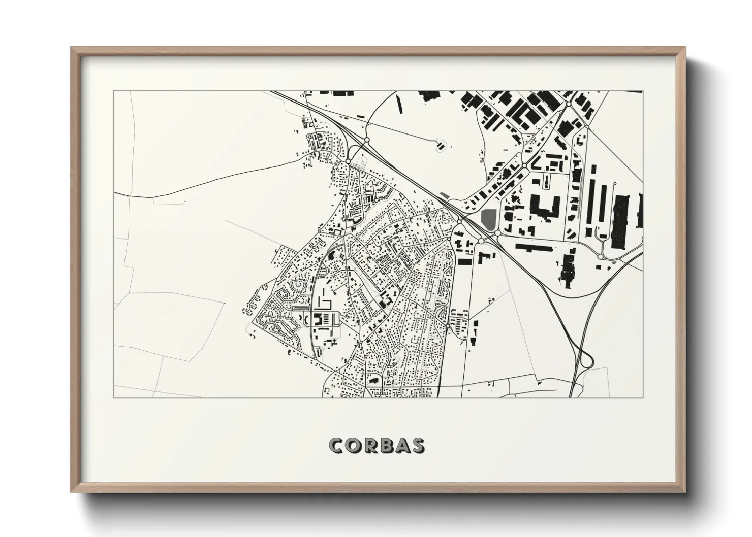 Une affiche de carte sur Corbas