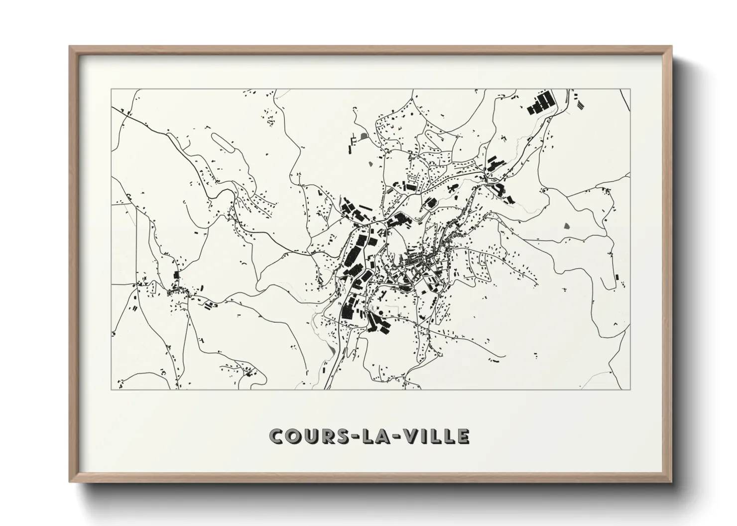 Une affiche de carte sur Cours-la-Ville
