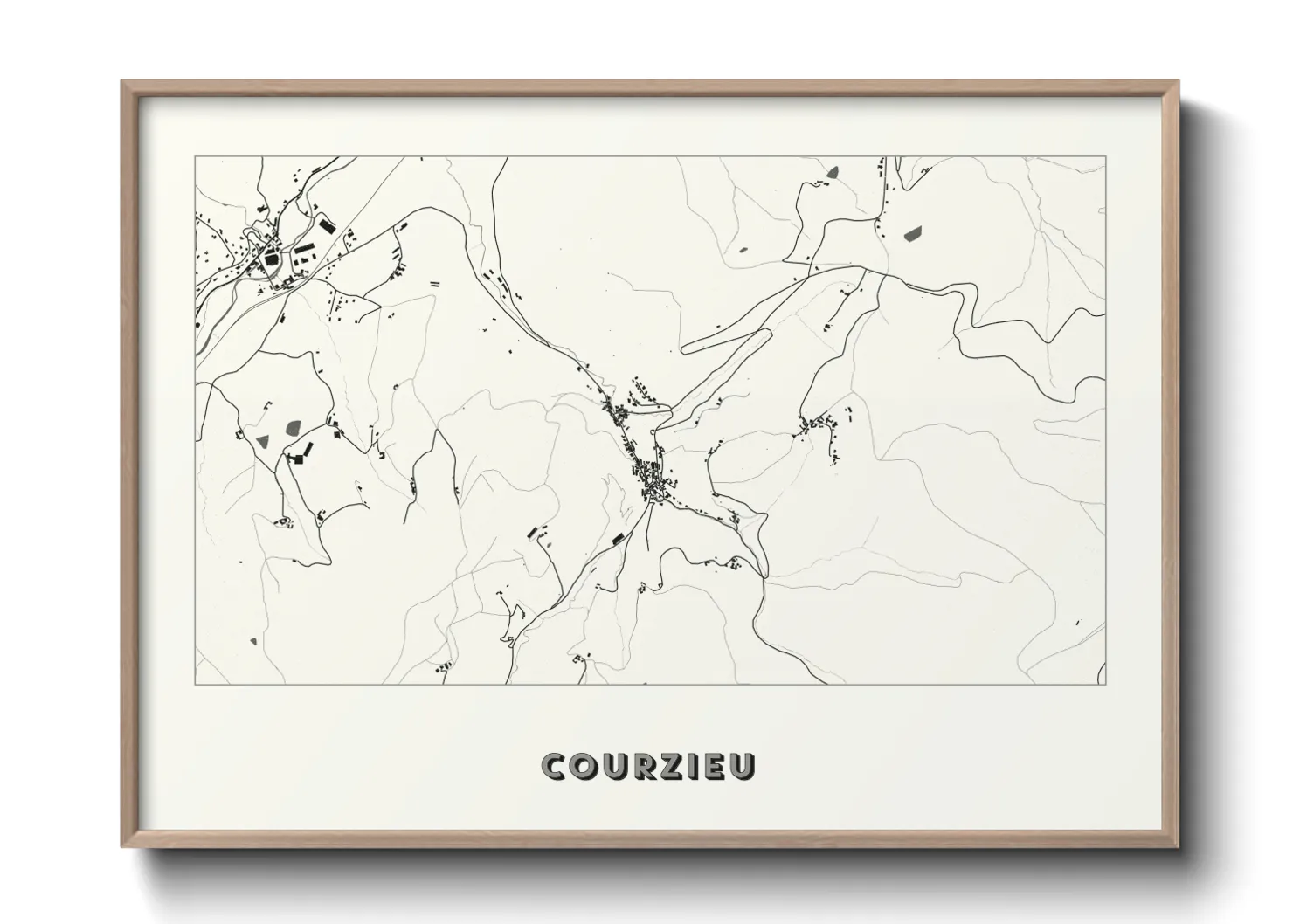 Une affiche de carte sur Courzieu