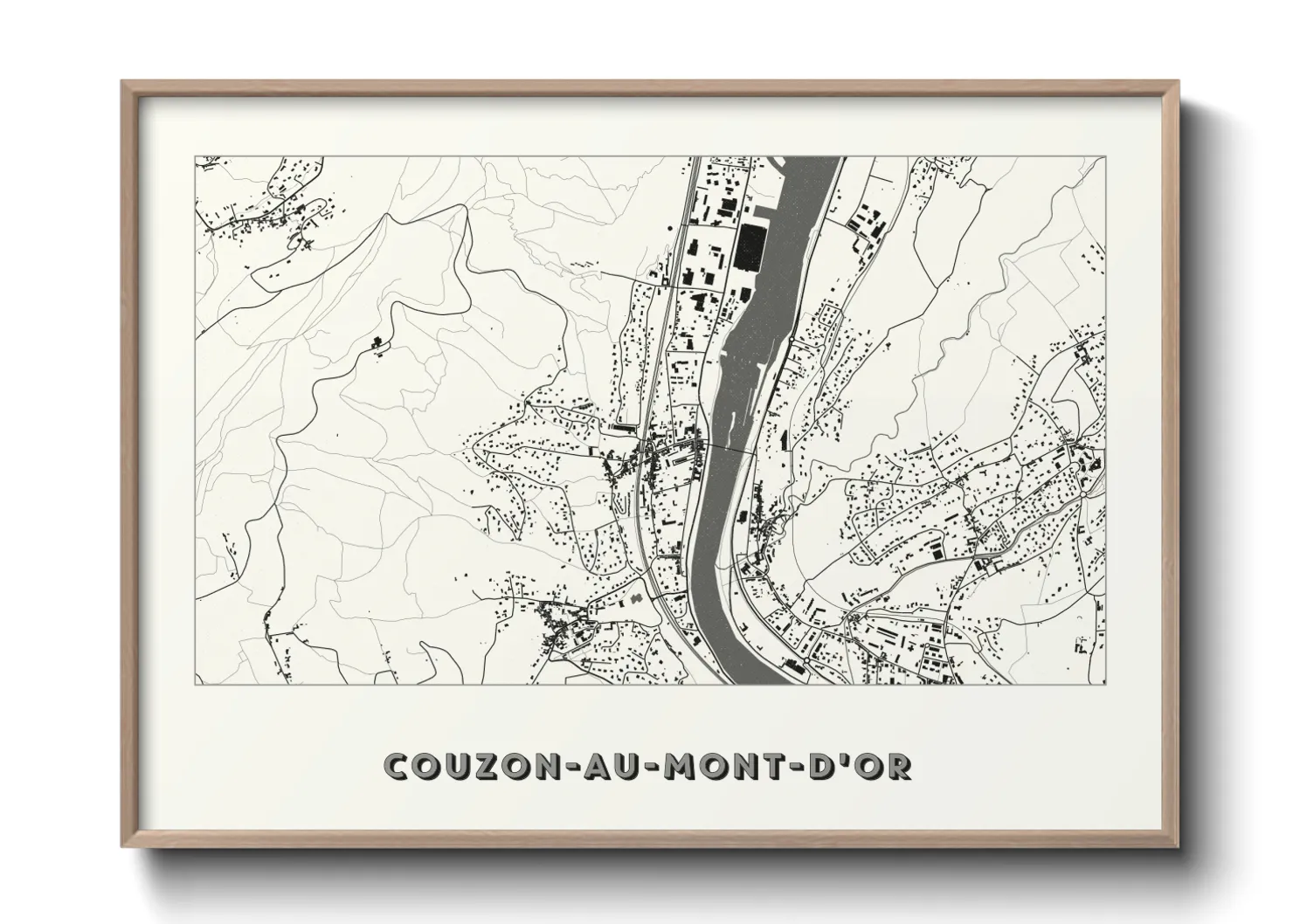 Une affiche de carte sur Couzon-au-Mont-d'Or