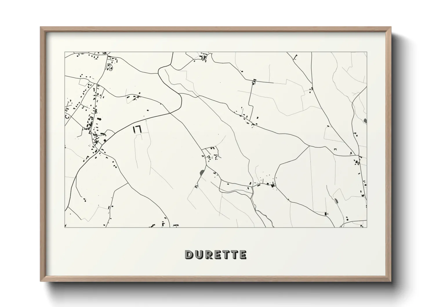 Une affiche de carte sur Durette
