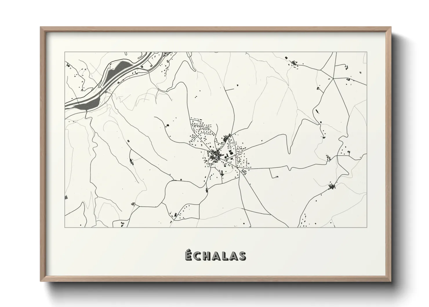 Une affiche de carte sur Échalas