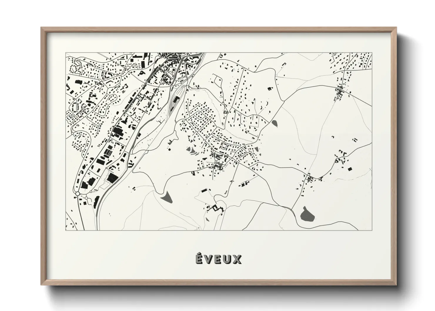 Une affiche de carte sur Éveux