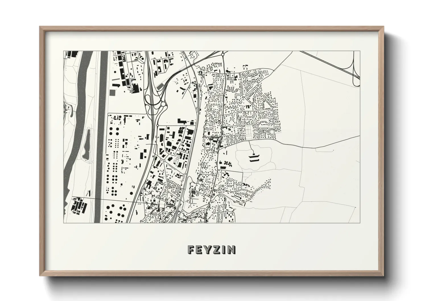 Une affiche de carte sur Feyzin