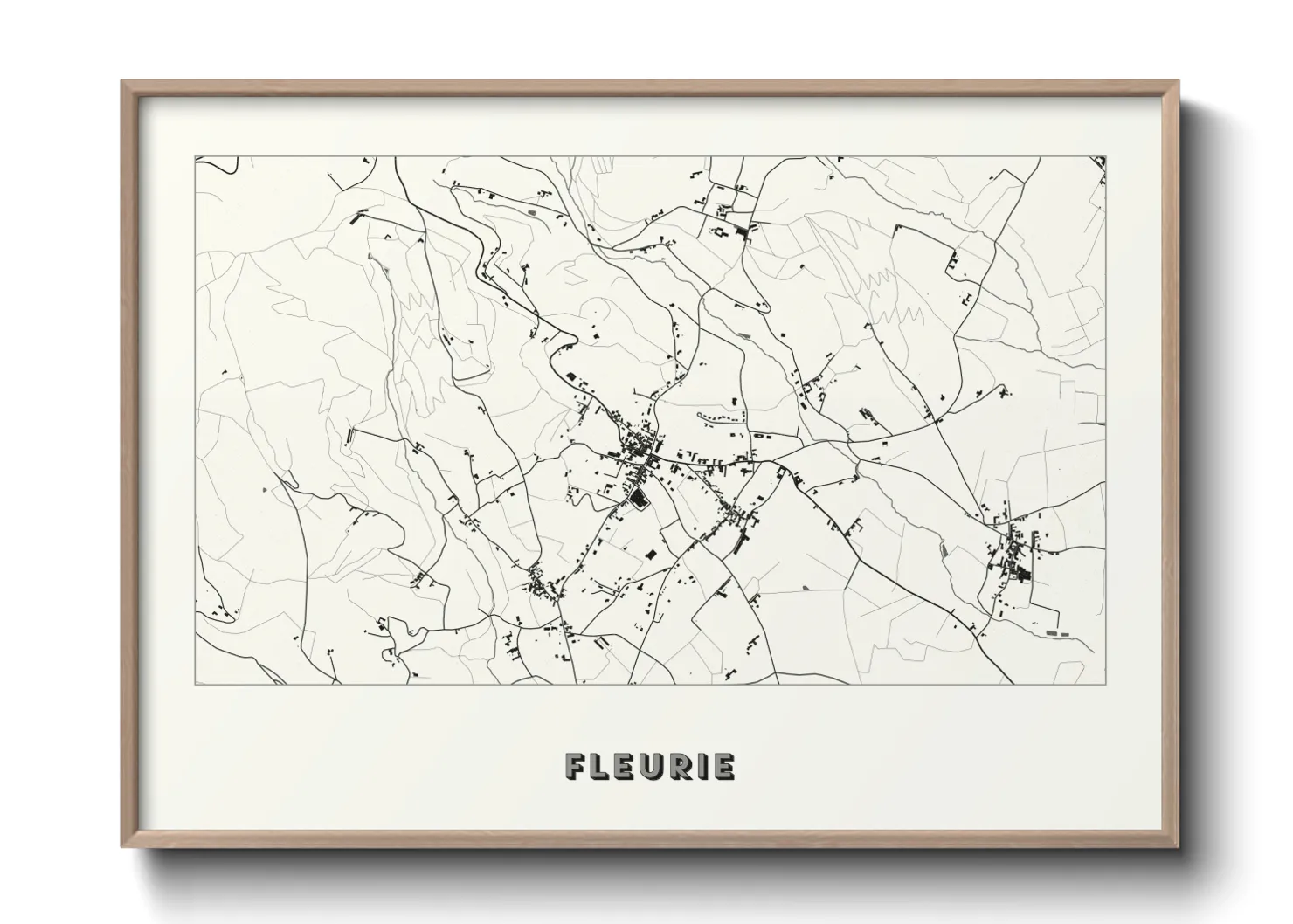 Une affiche de carte sur Fleurie