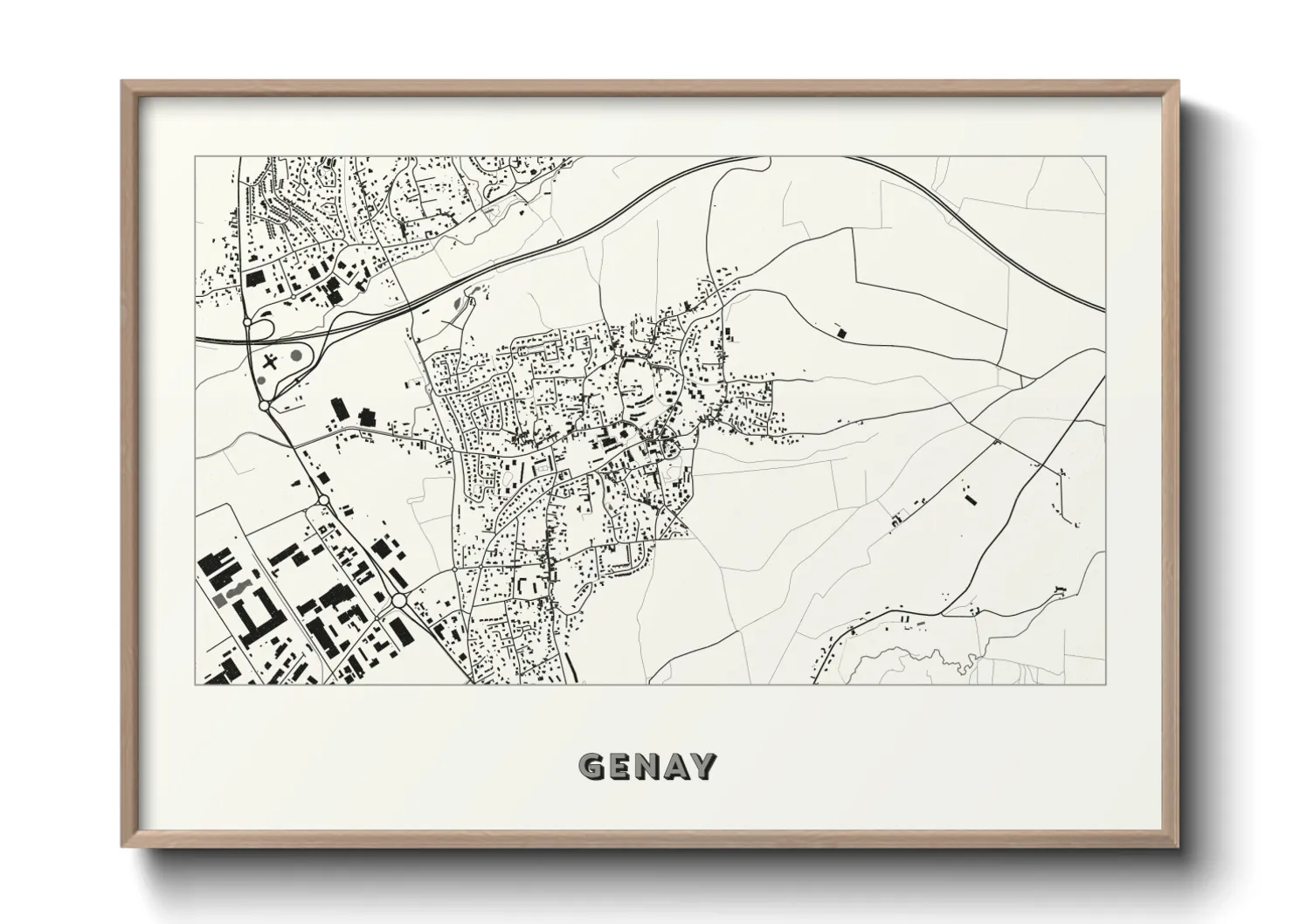 Une affiche de carte sur Genay
