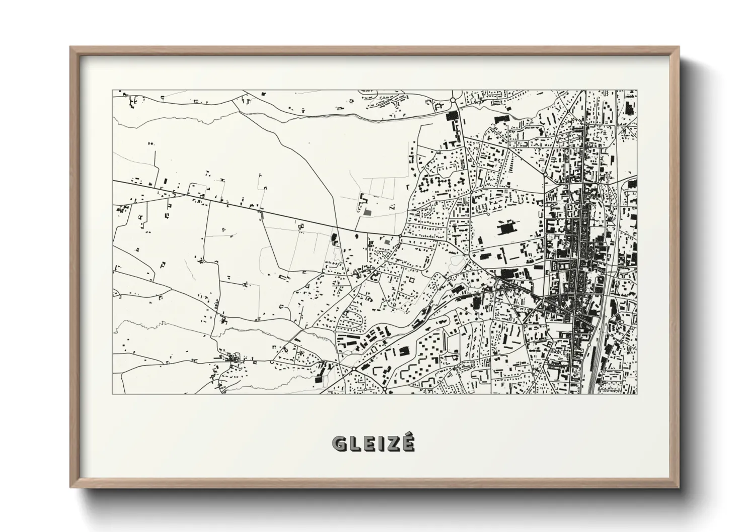 Une affiche de carte sur Gleizé