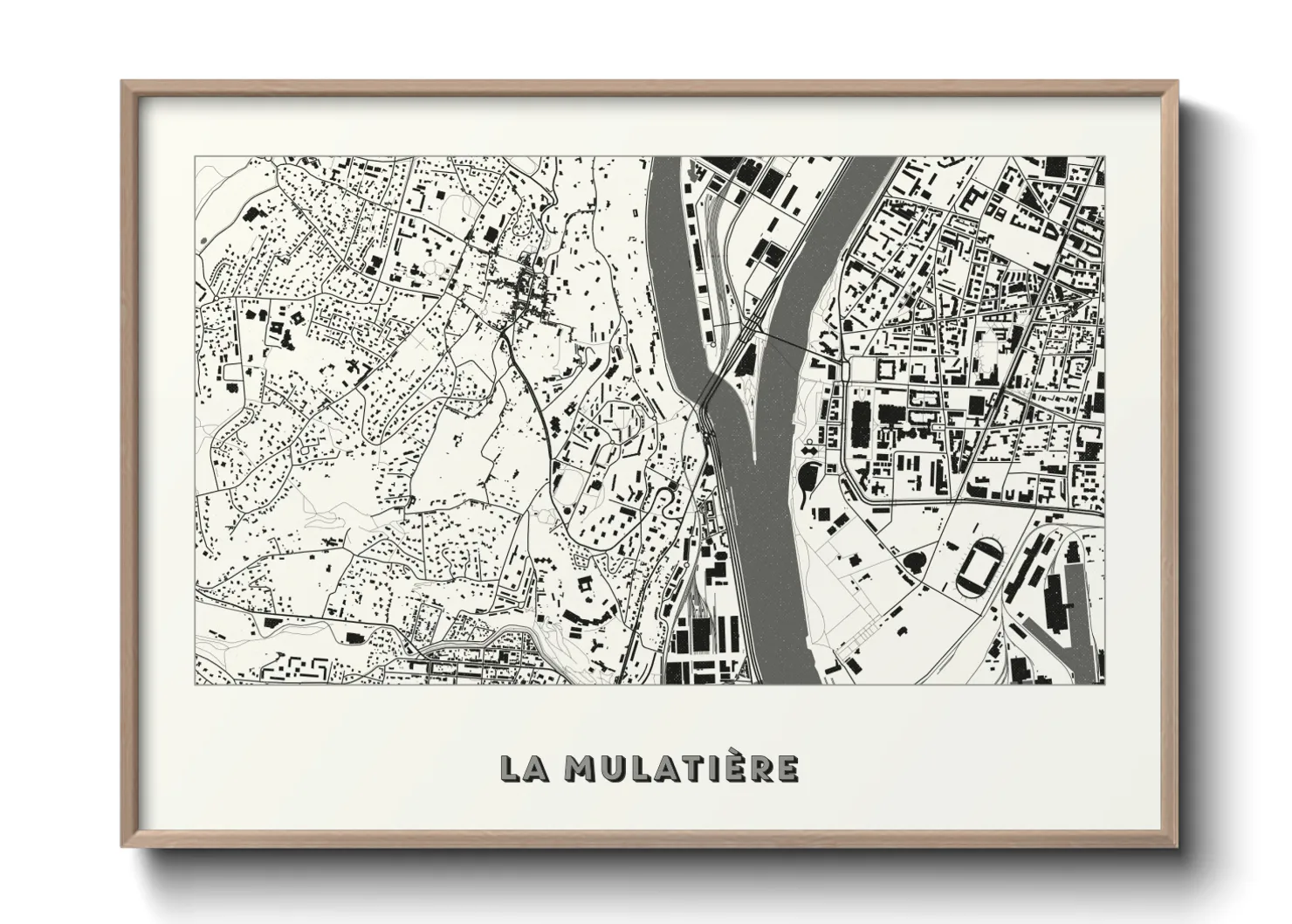 Une affiche de carte sur La Mulatière