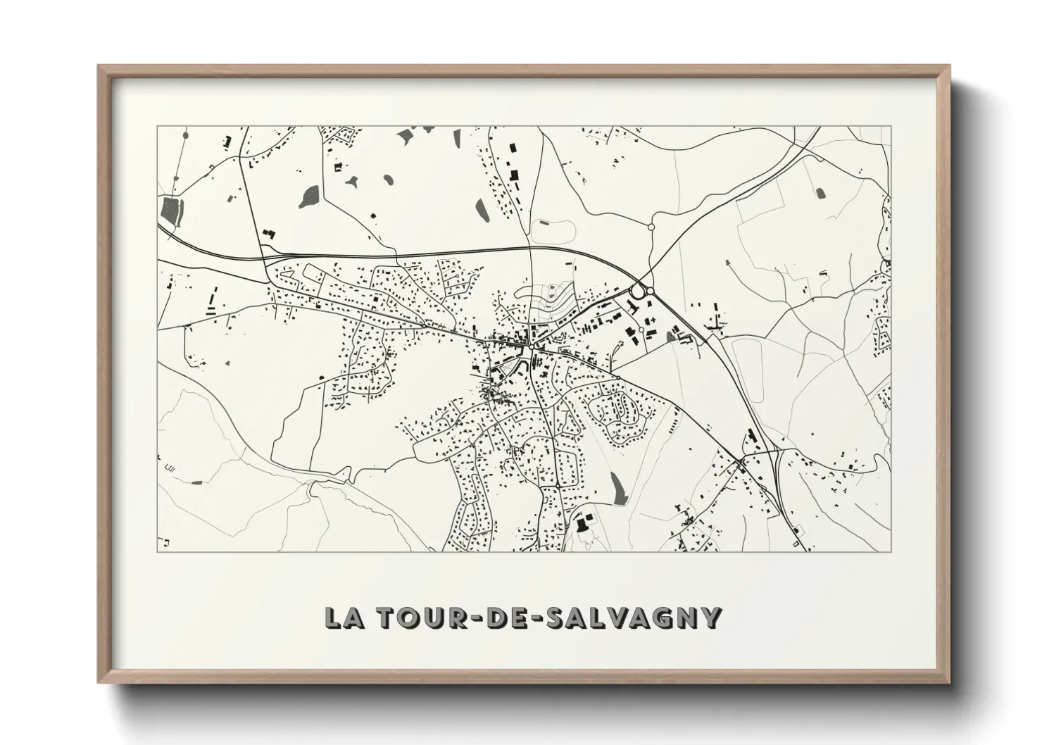 Une affiche de carte sur La Tour-de-Salvagny