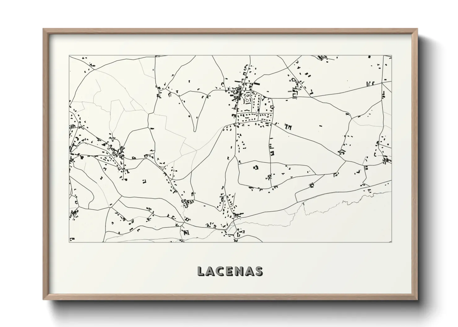 Une affiche de carte sur Lacenas