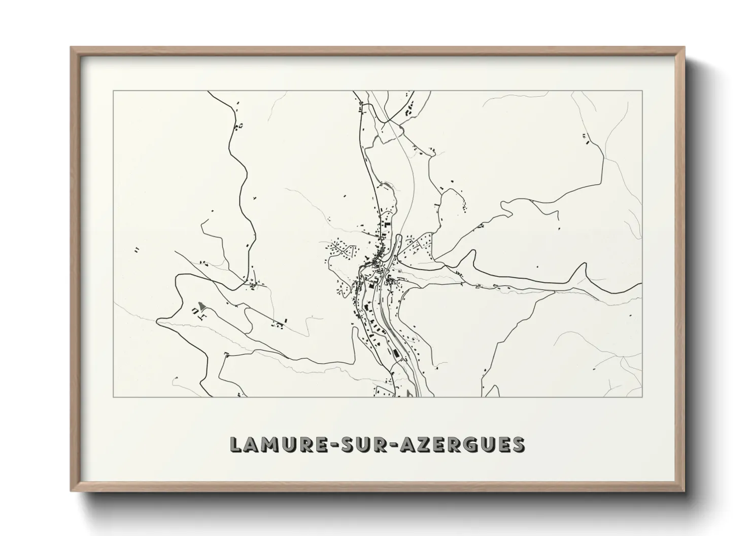 Une affiche de carte sur Lamure-sur-Azergues