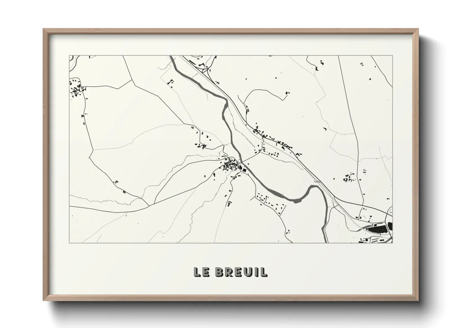 Une affiche de carte sur Le Breuil