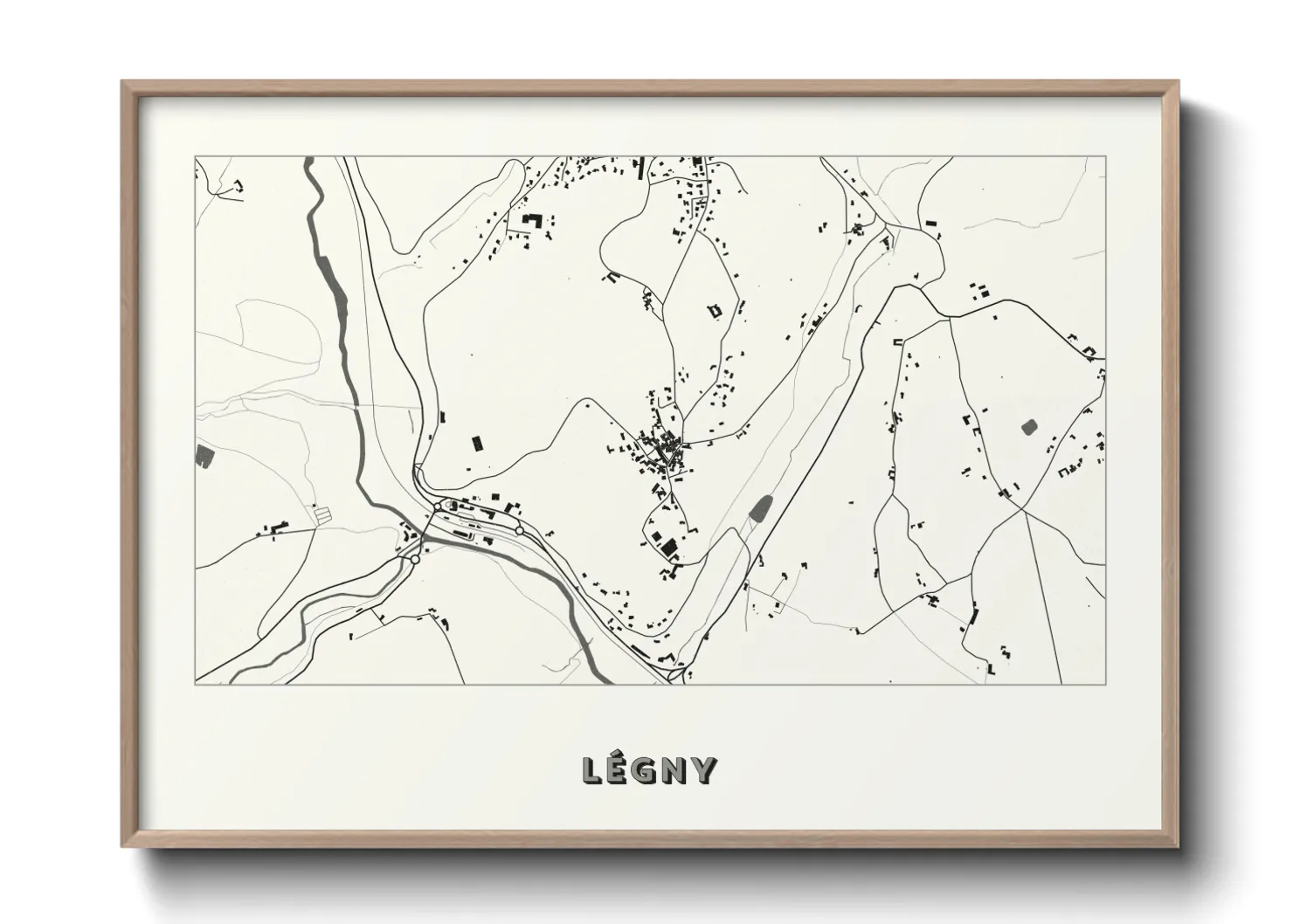 Une affiche de carte sur Légny