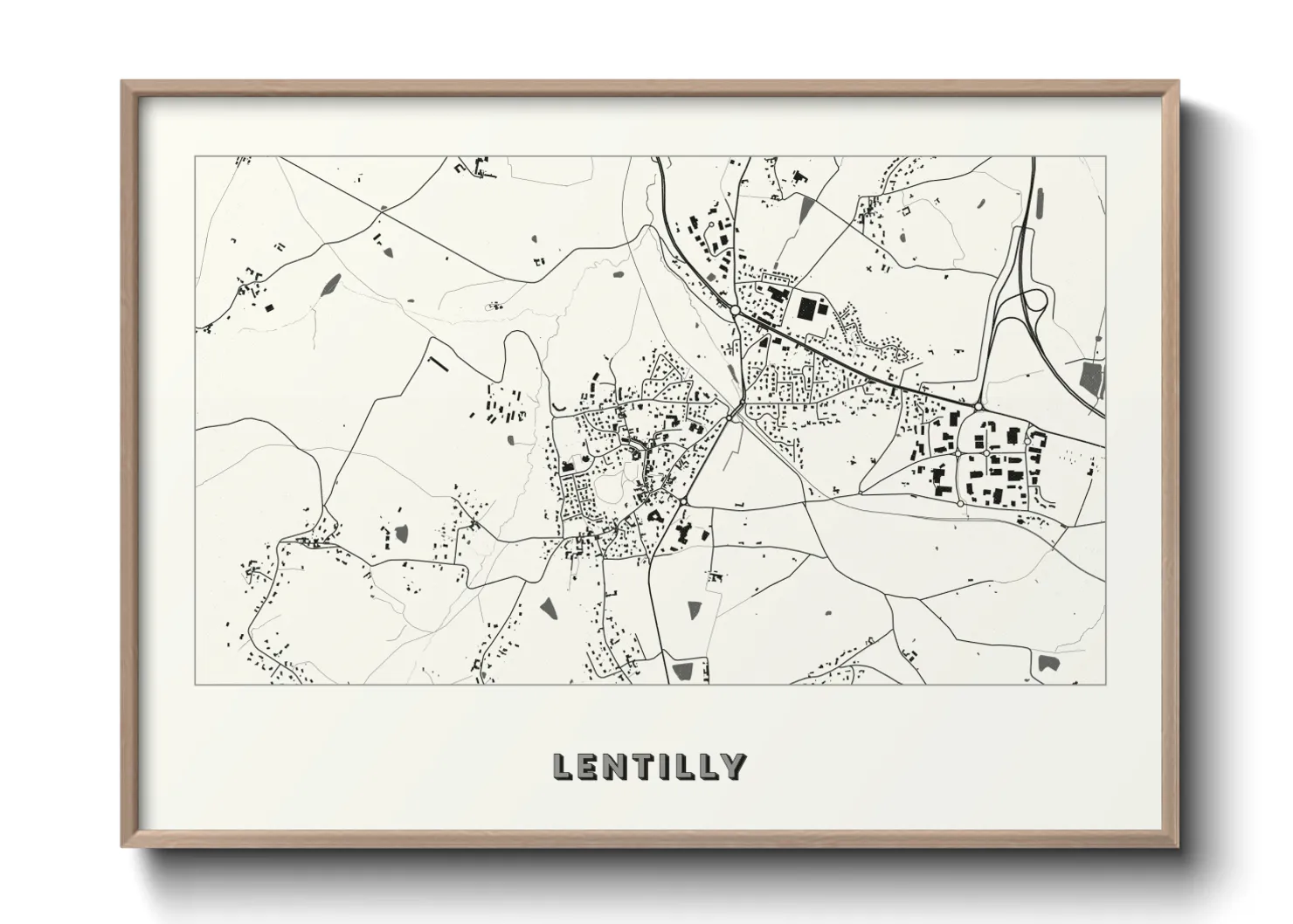 Une affiche de carte sur Lentilly