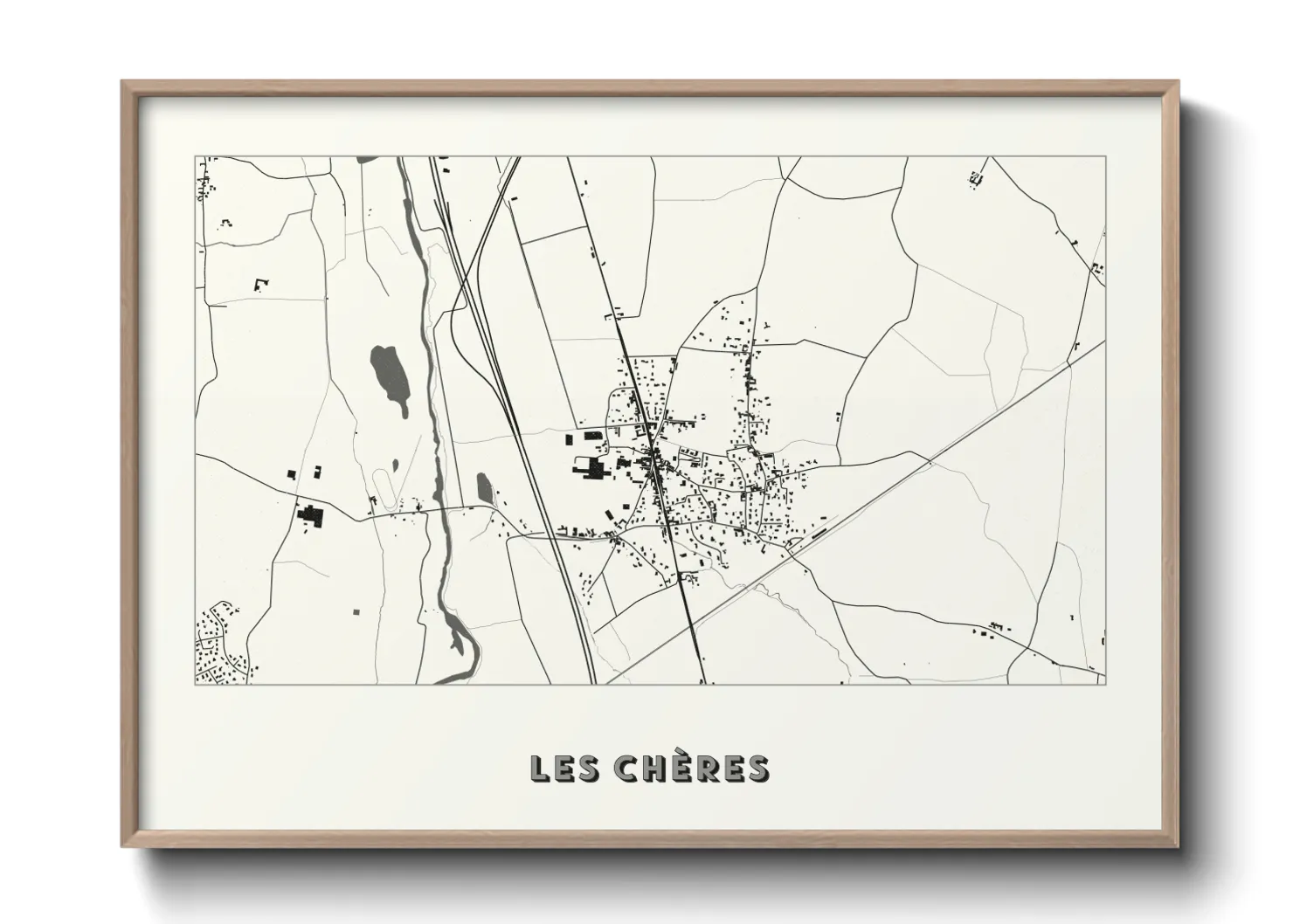 Une affiche de carte sur Les Chères