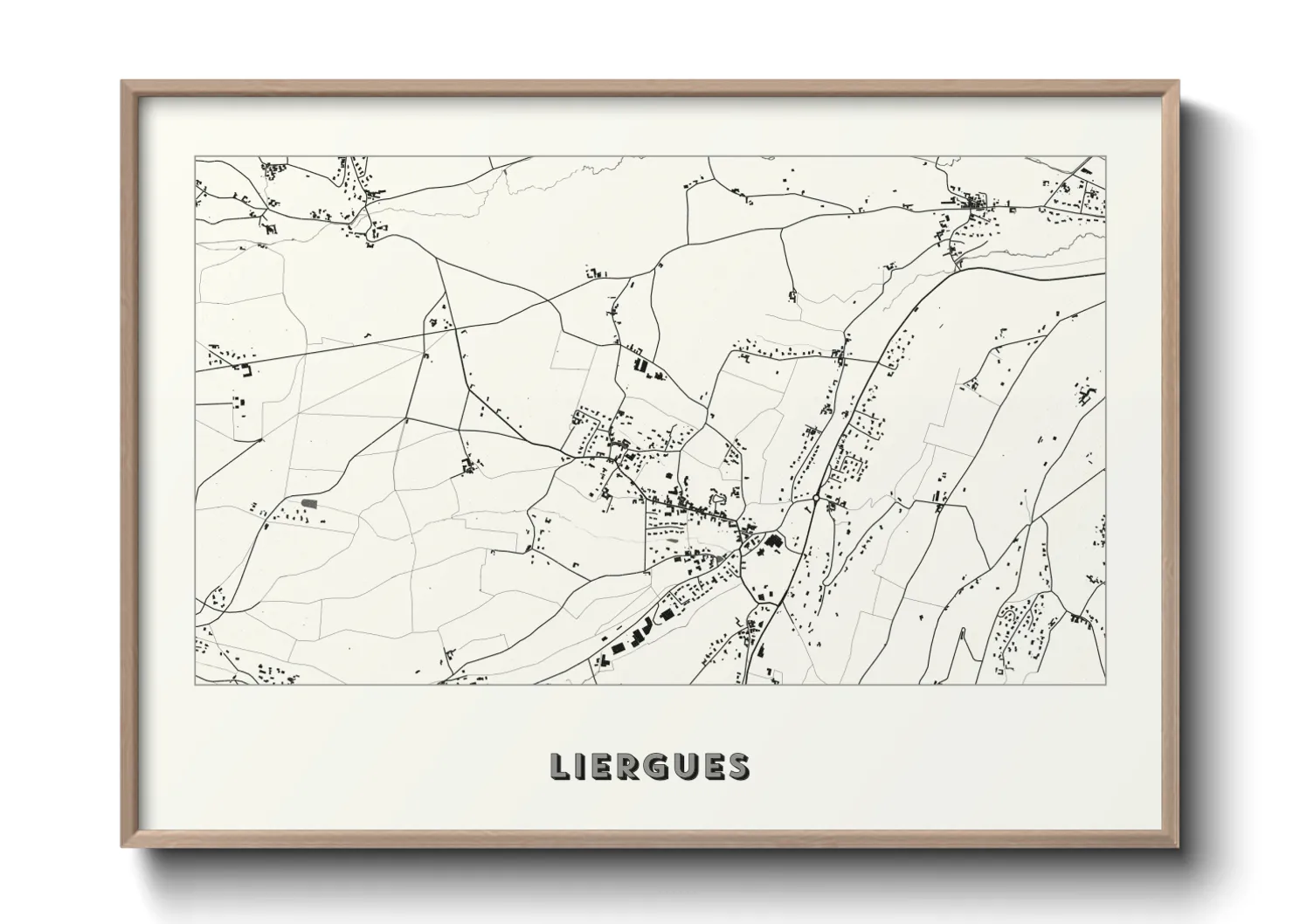 Une affiche de carte sur Liergues