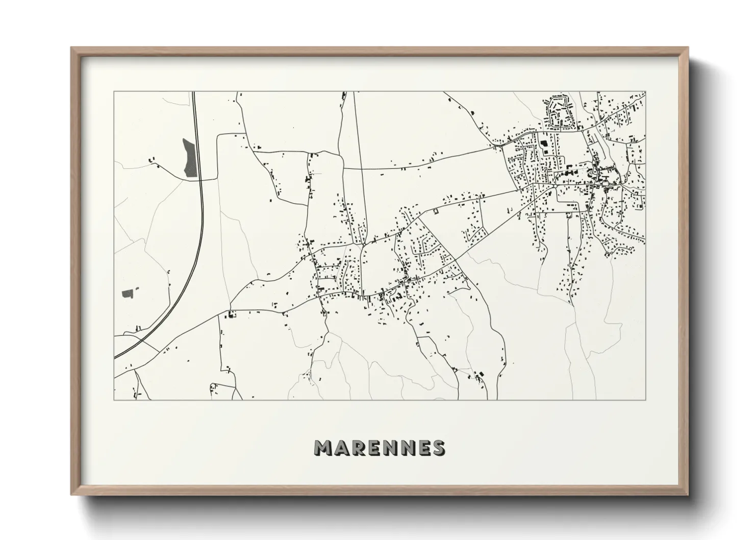 Une affiche de carte sur Marennes