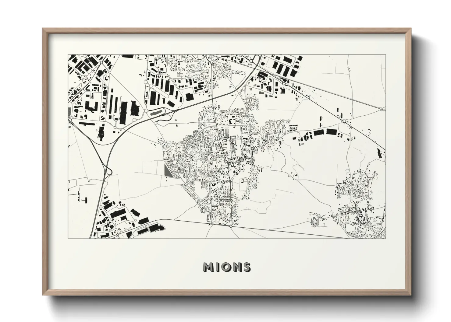Une affiche de carte sur Mions