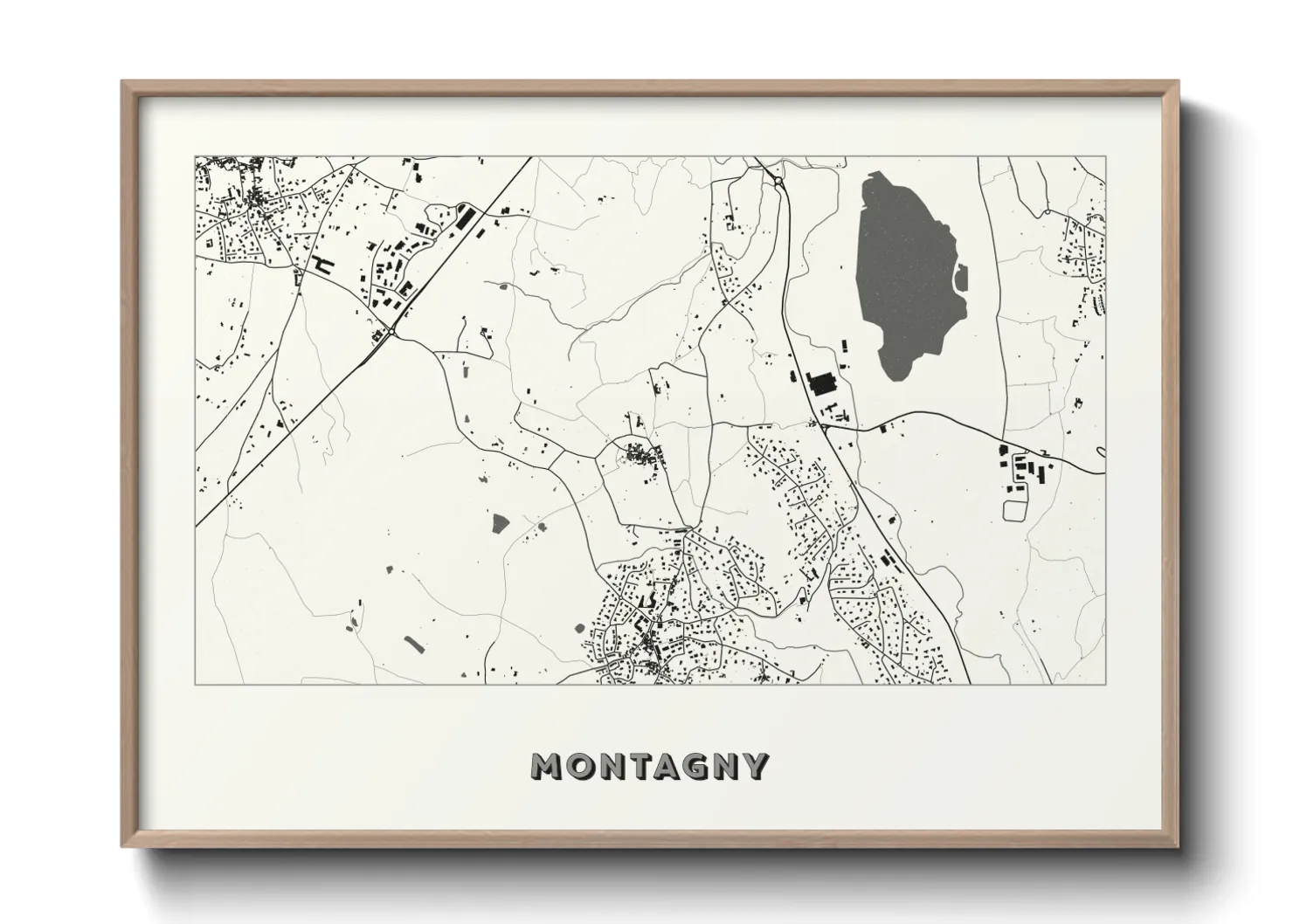 Une affiche de carte sur Montagny