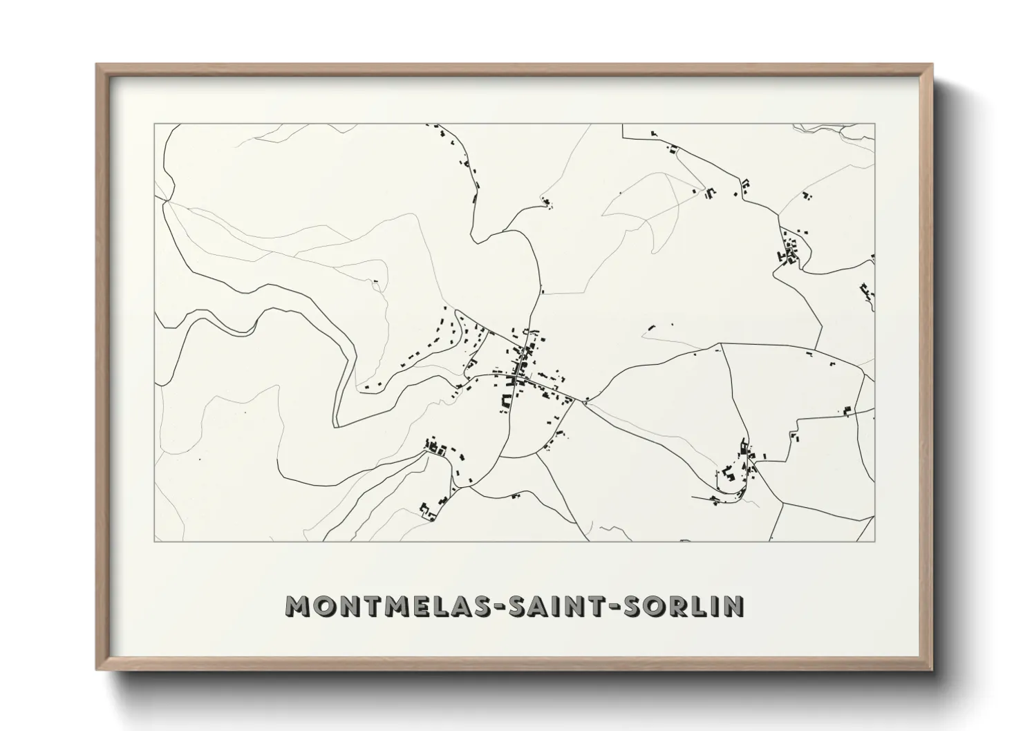 Une affiche de carte sur Montmelas-Saint-Sorlin