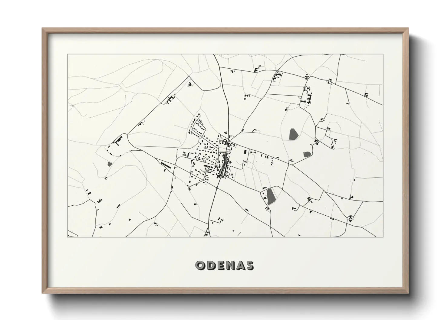 Une affiche de carte sur Odenas