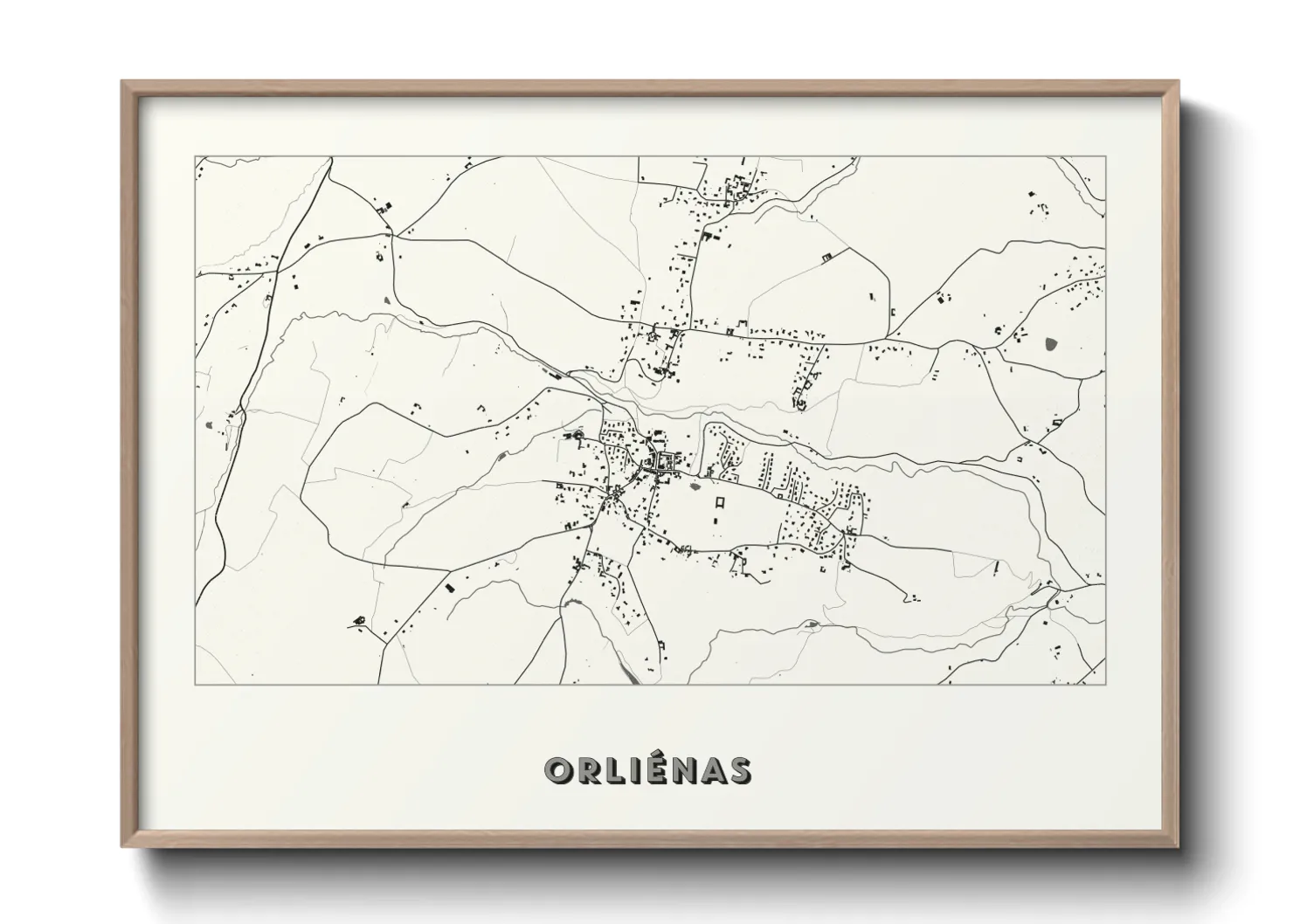 Une affiche de carte sur Orliénas