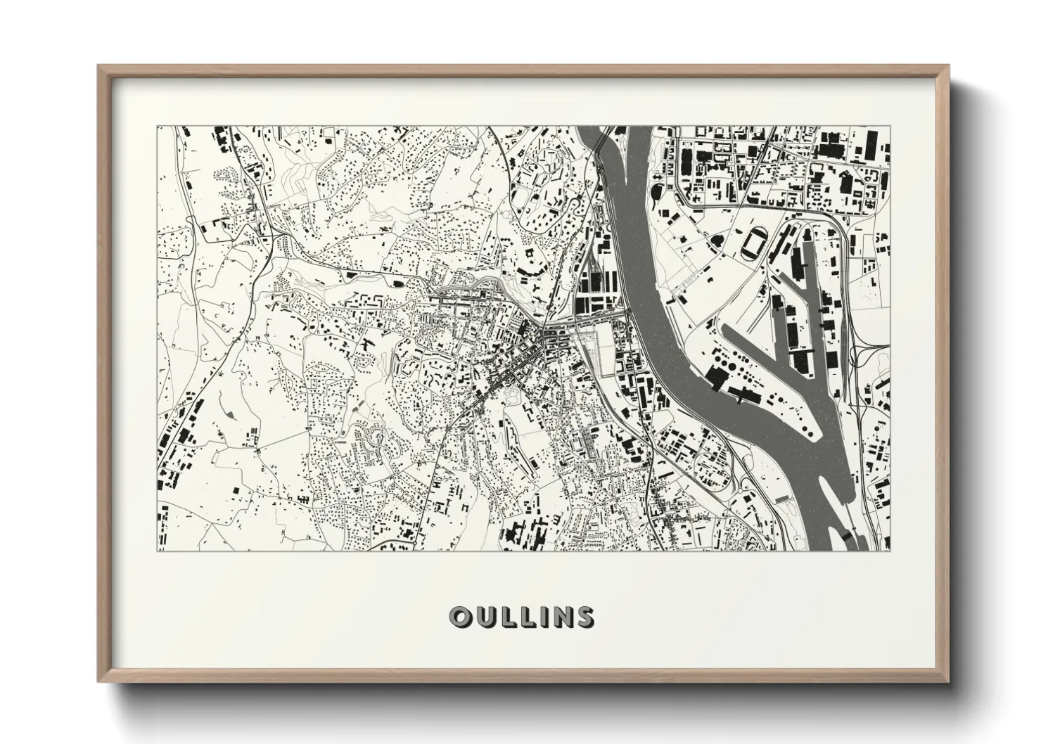 Une affiche de carte sur Oullins