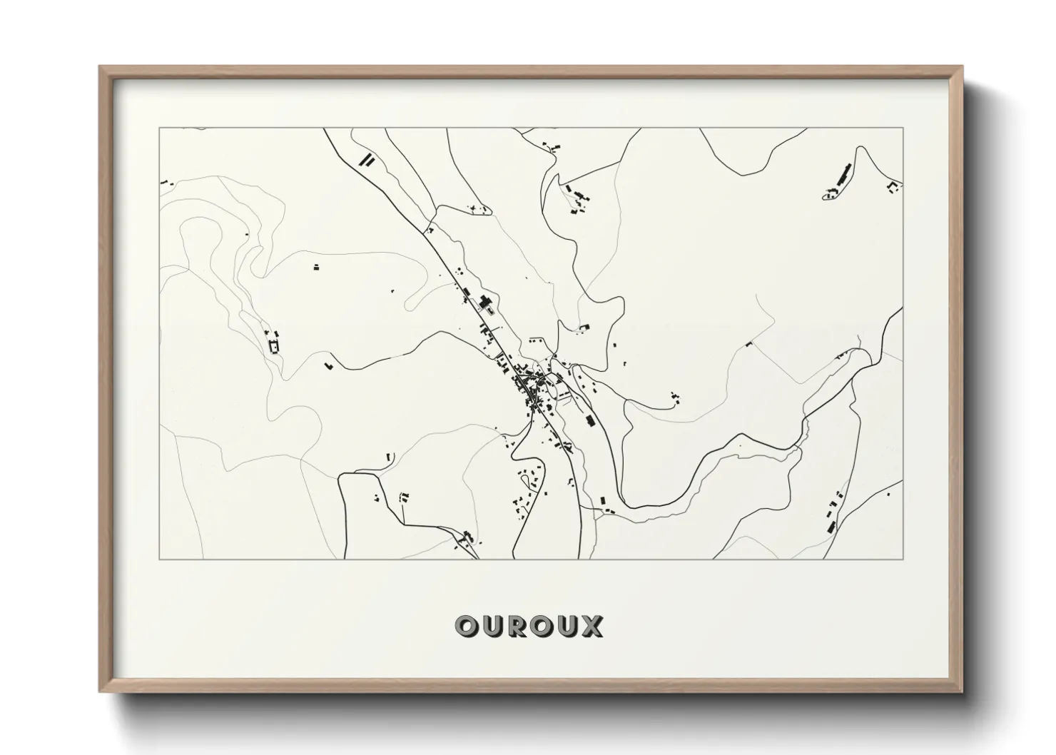 Une affiche de carte sur Ouroux