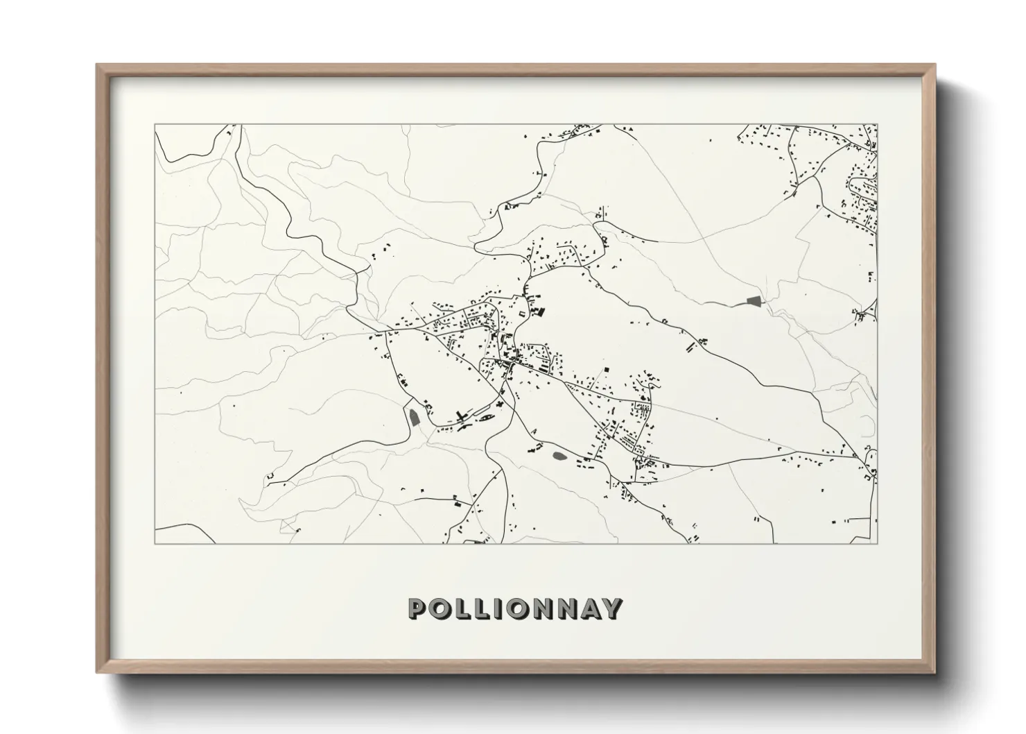 Une affiche de carte sur Pollionnay