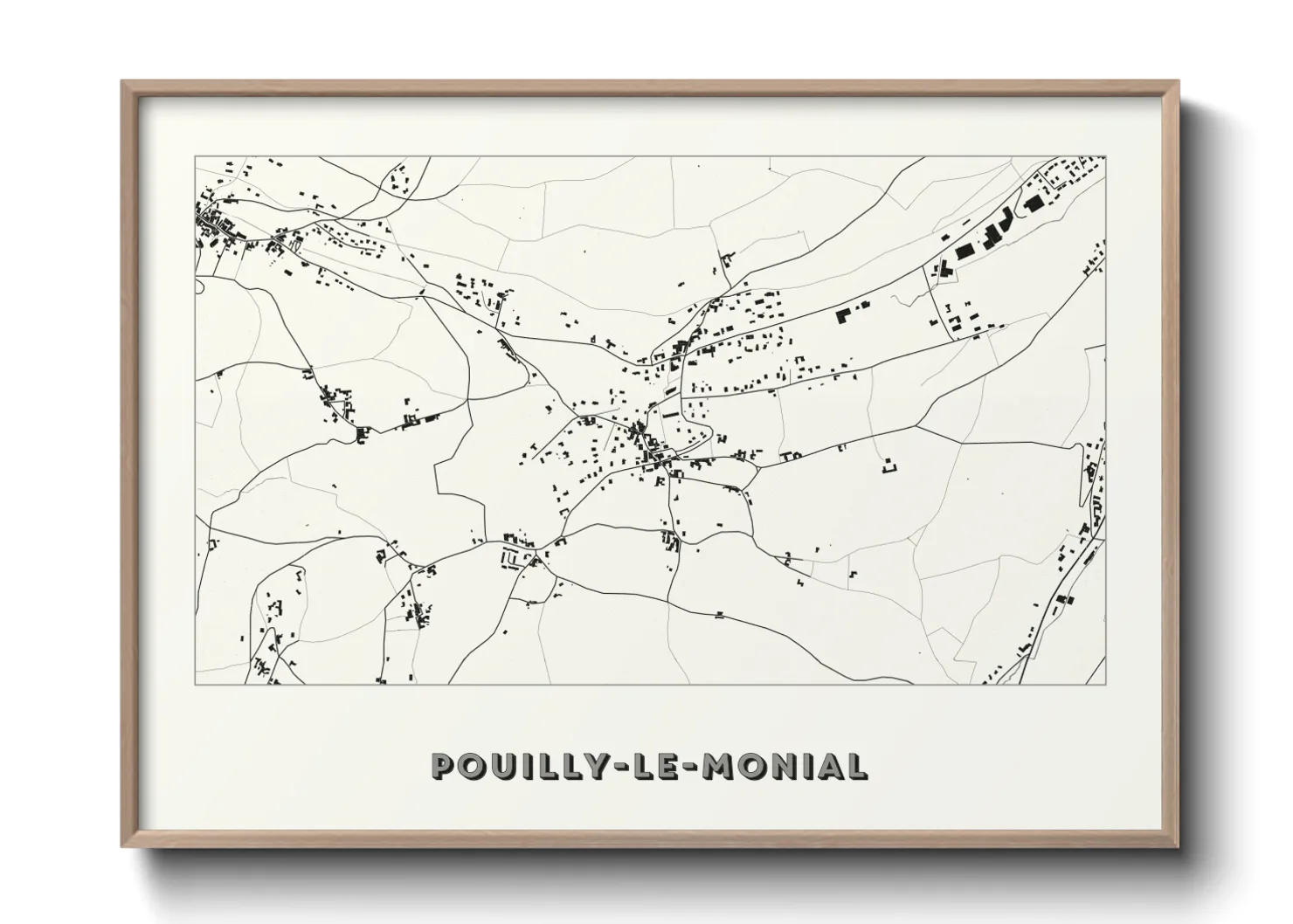 Une affiche de carte sur Pouilly-le-Monial