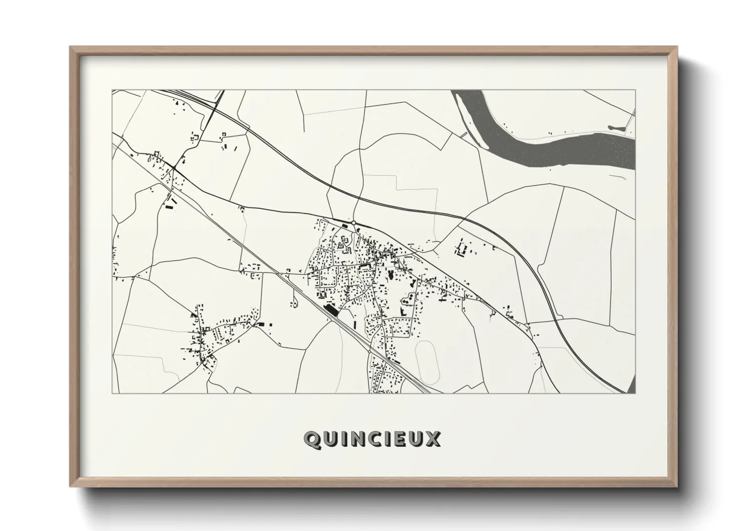 Une affiche de carte sur Quincieux