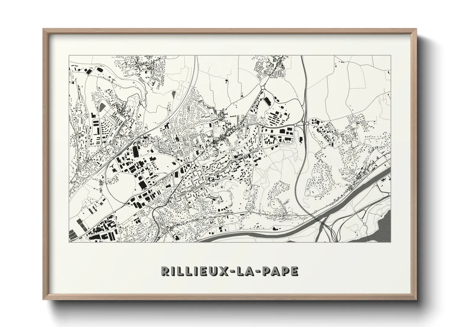 Une affiche de carte sur Rillieux-la-Pape