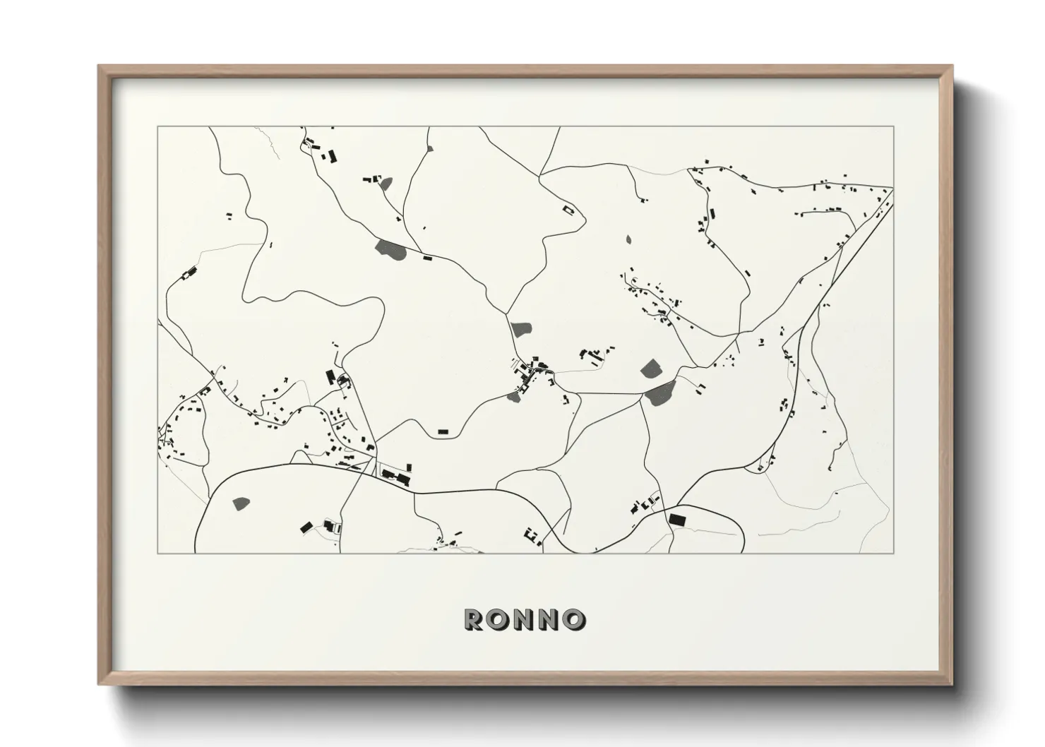 Une affiche de carte sur Ronno