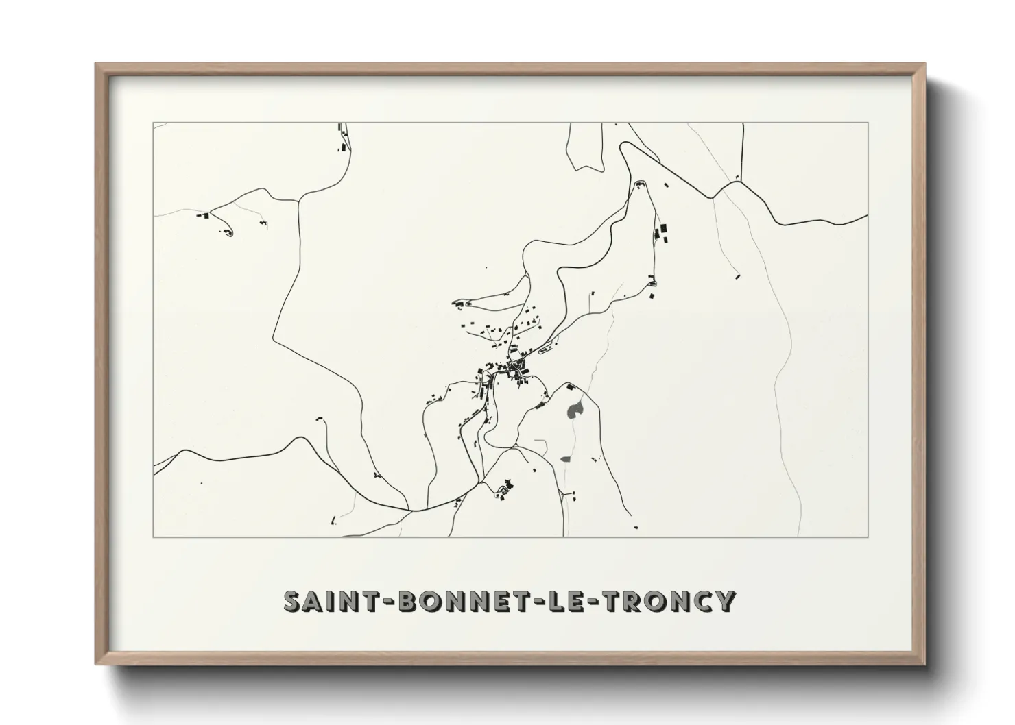 Une affiche de carte sur Saint-Bonnet-le-Troncy