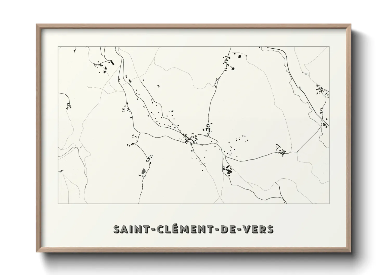 Une affiche de carte sur Saint-Clément-de-Vers