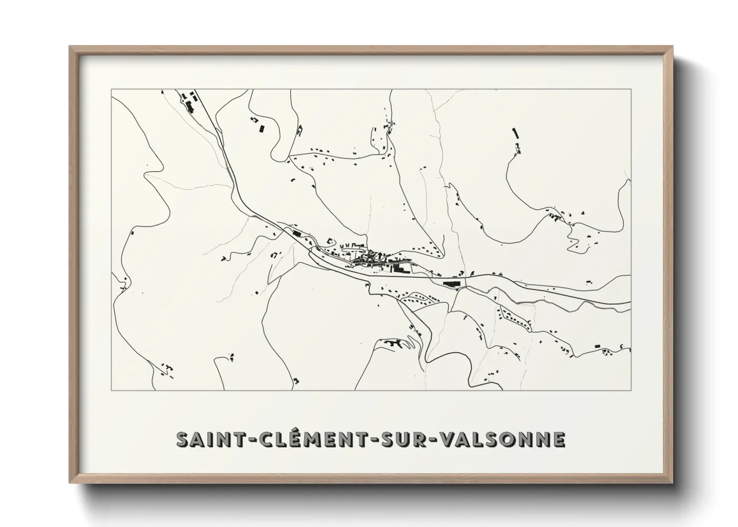 Une affiche de carte sur Saint-Clément-sur-Valsonne