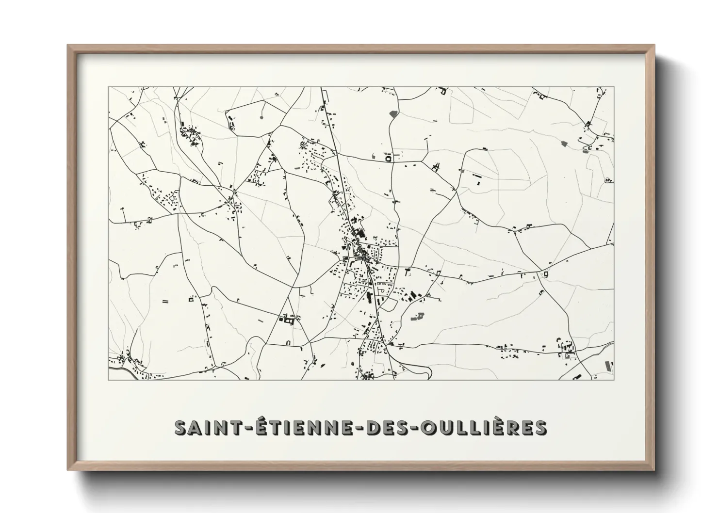 Une affiche de carte sur Saint-Étienne-des-Oullières