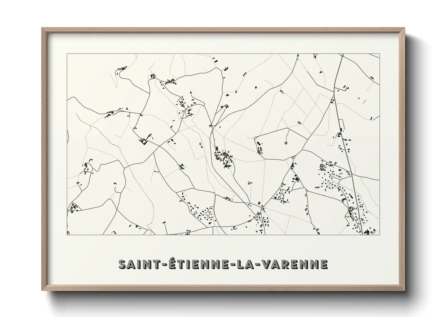 Une affiche de carte sur Saint-Étienne-la-Varenne