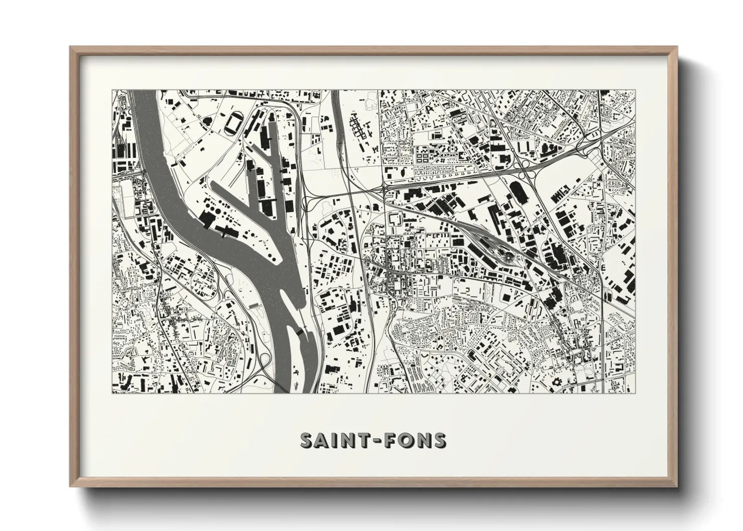 Une affiche de carte sur Saint-Fons