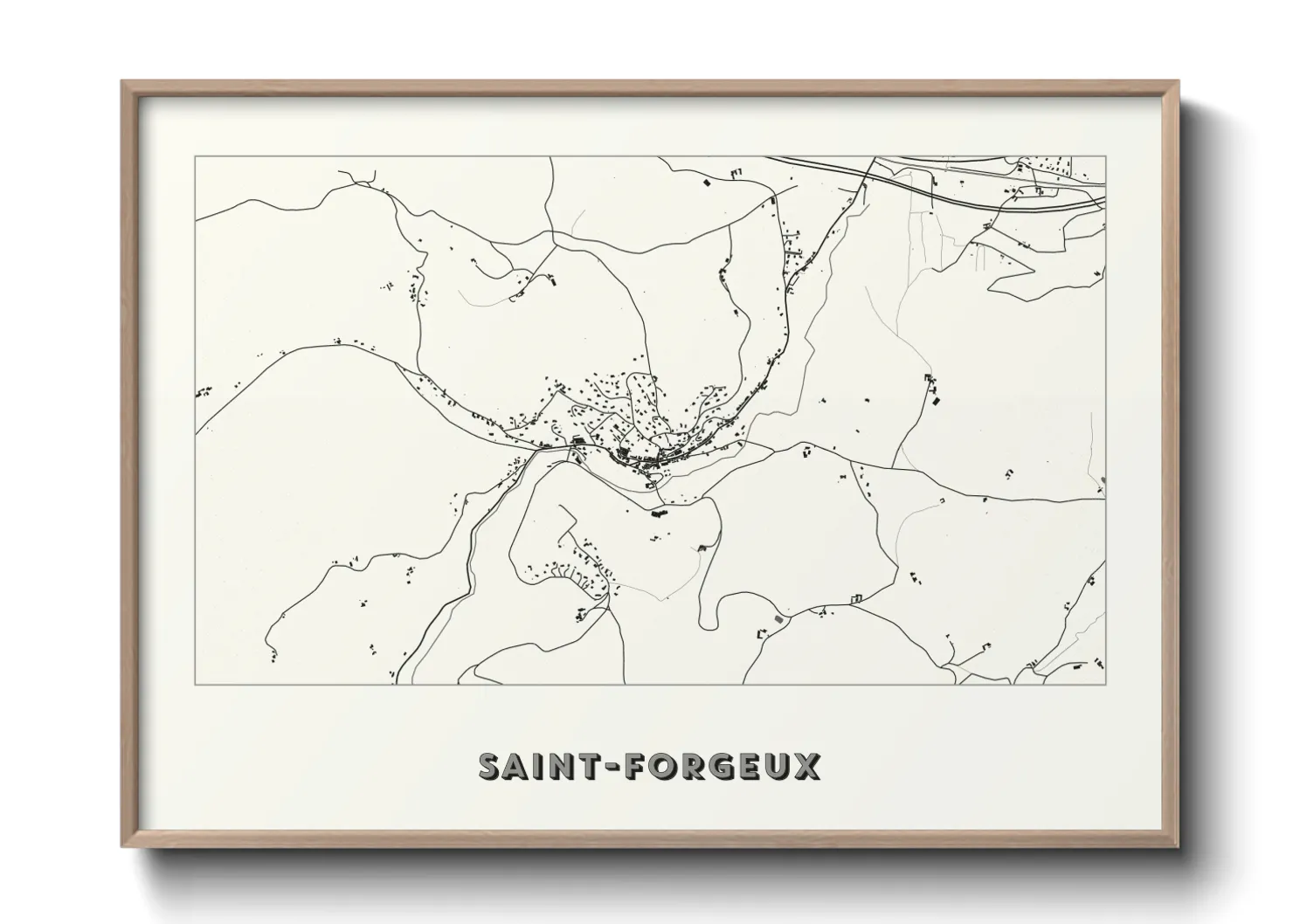 Une affiche de carte sur Saint-Forgeux
