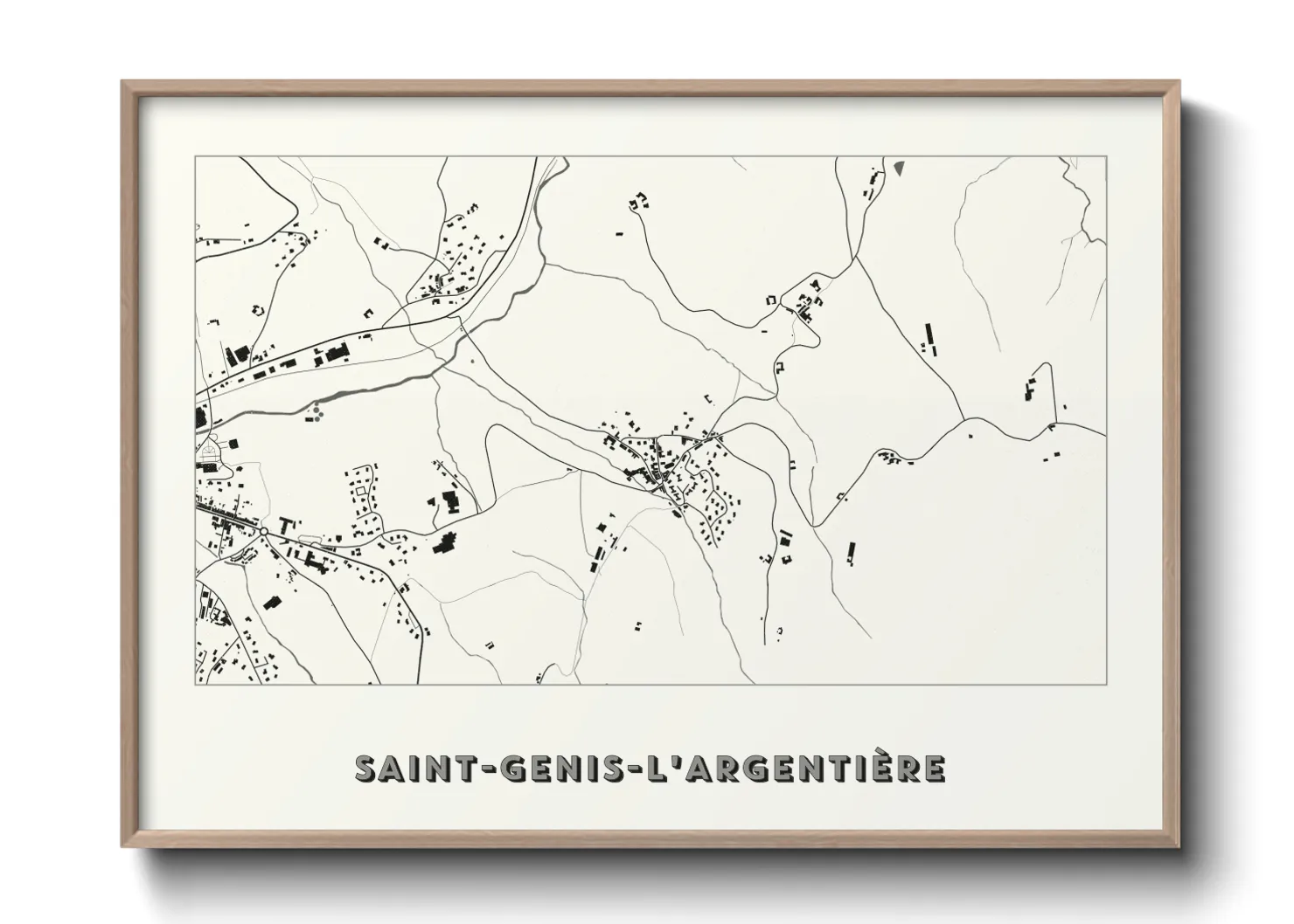 Une affiche de carte sur Saint-Genis-l'Argentière