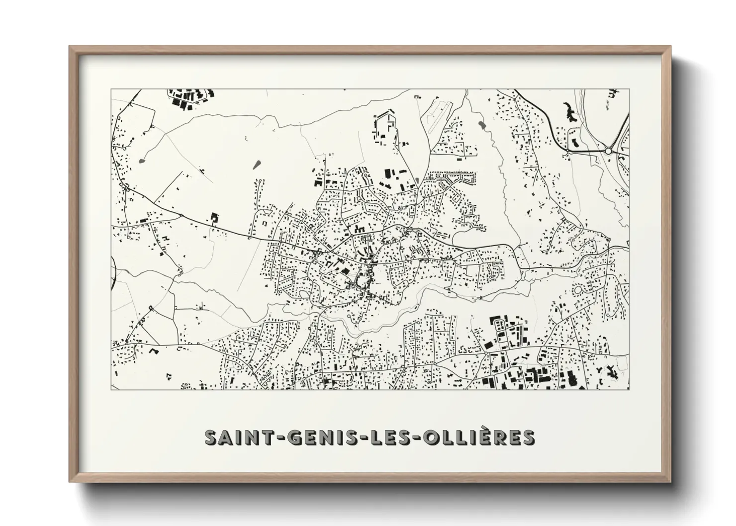 Une affiche de carte sur Saint-Genis-les-Ollières