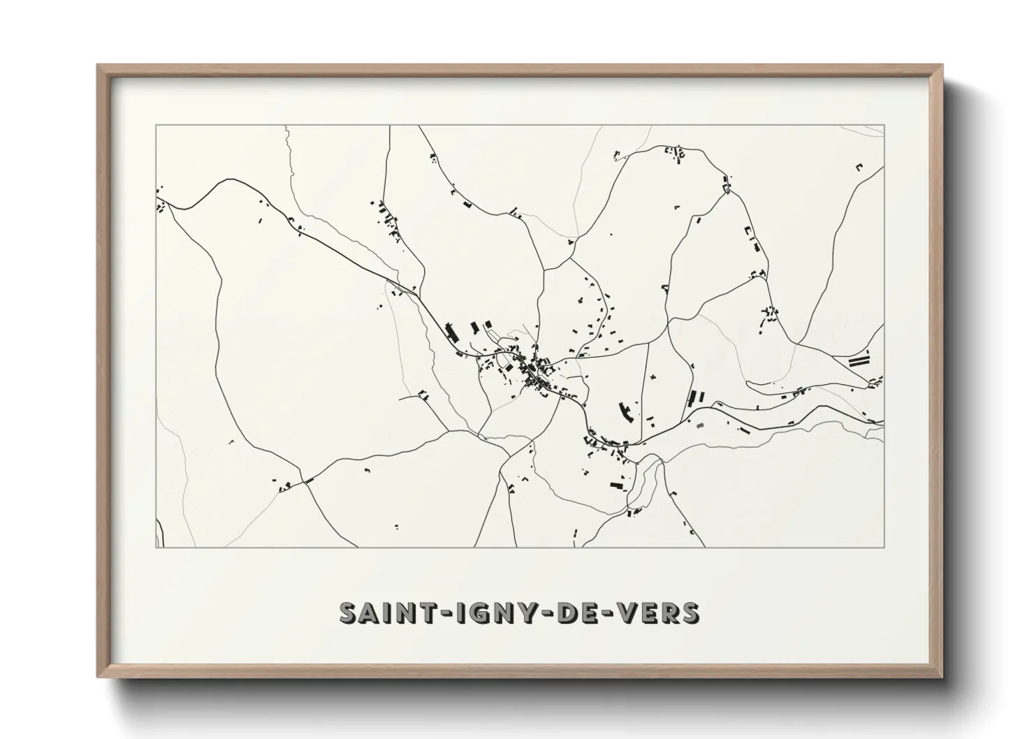 Une affiche de carte sur Saint-Igny-de-Vers