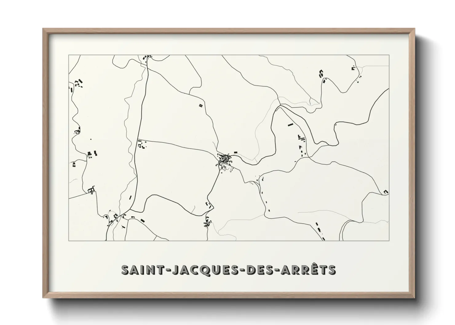 Une affiche de carte sur Saint-Jacques-des-Arrêts