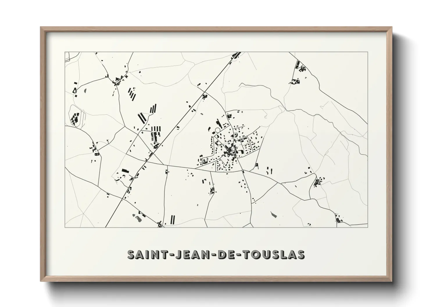 Une affiche de carte sur Saint-Jean-de-Touslas