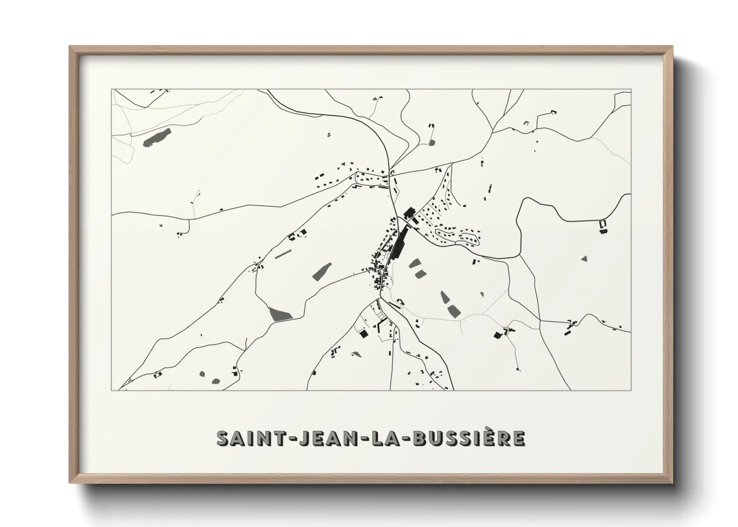 Une affiche de carte sur Saint-Jean-la-Bussière