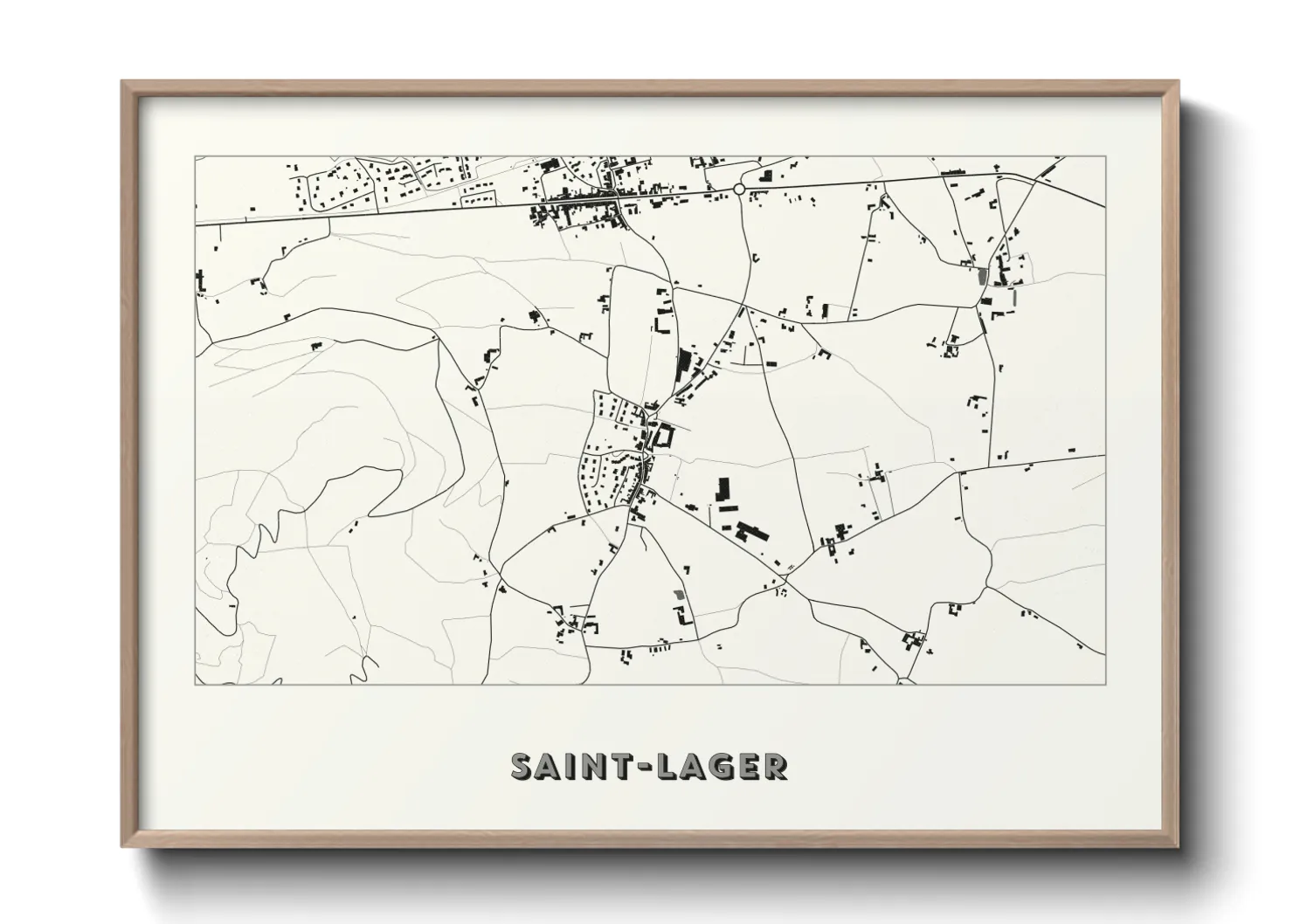 Une affiche de carte sur Saint-Lager