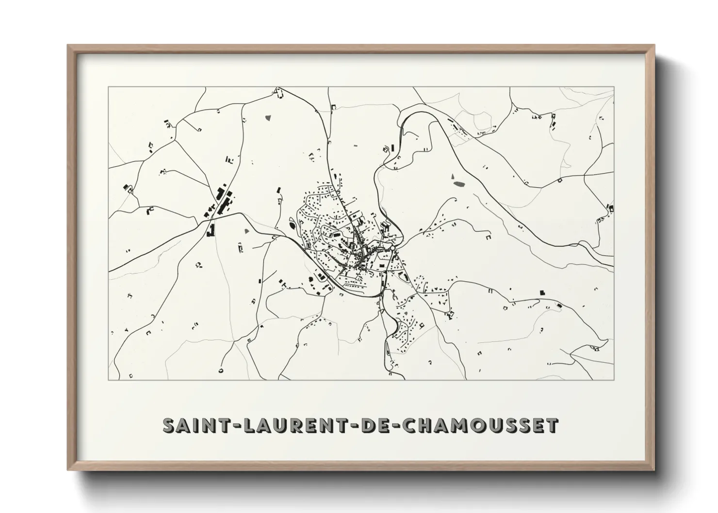 Une affiche de carte sur Saint-Laurent-de-Chamousset